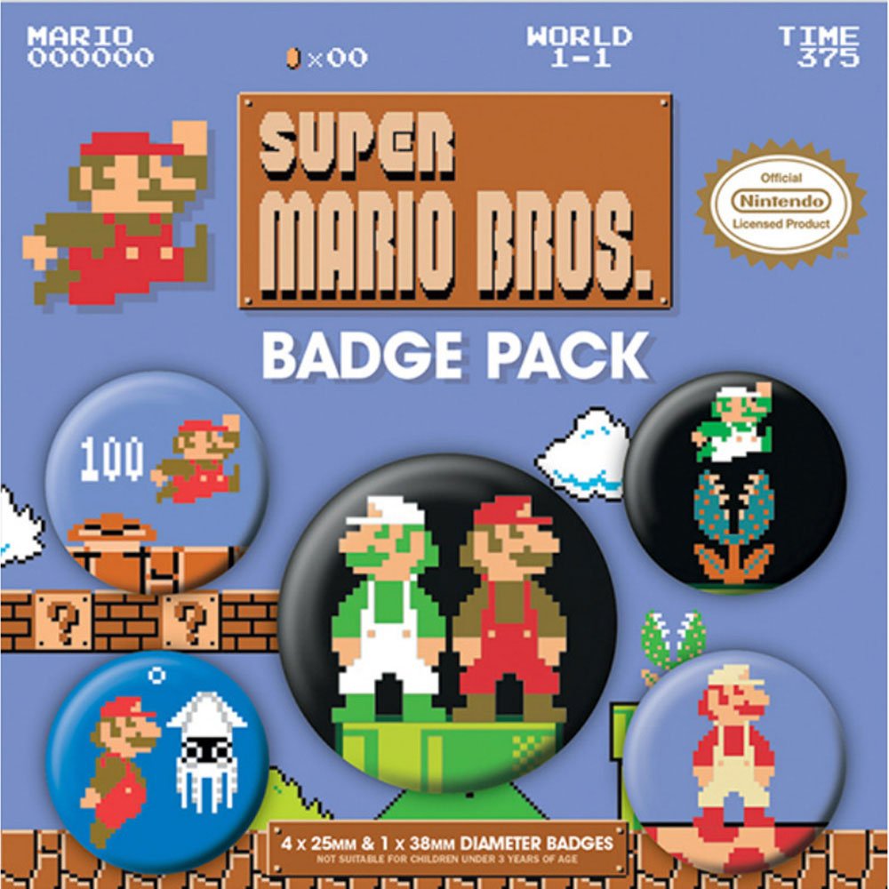 SUPER MARIO スーパーマリオ (40周年 ) - Retro / バッジ - PGS